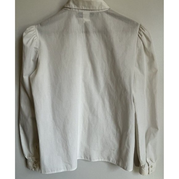 Vintage Fred Michael Women’s Blouse Button Up Shirt Lace Made In USA White M/L - Picture 3 of 12